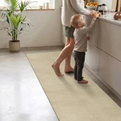 Küchenläufer Küchenteppich abwaschbar Beige Mikrofaser