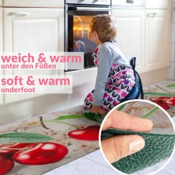 Küchenläufer Küchenteppich Läufer Flur Teppichläufer Sprinty Kirschen 52cm Breite