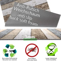 Küchenläufer Küchenteppich Läufer Flur Wood Industry Holz Braun Teppichläufer