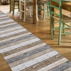 Küchenläufer Küchenteppich Läufer Flur Wood Industry Holz Braun Teppichläufer