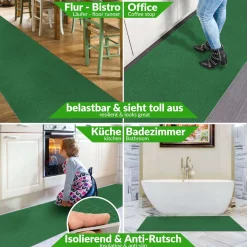 Küchenläufer Küchenteppich Läufer Flur Teppichläufer Uni Braun Breite 67cm in Meter