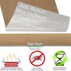 Küchenläufer Küchenteppich Läufer Flur Teppichläufer Uni Braun Breite 67cm in Meter