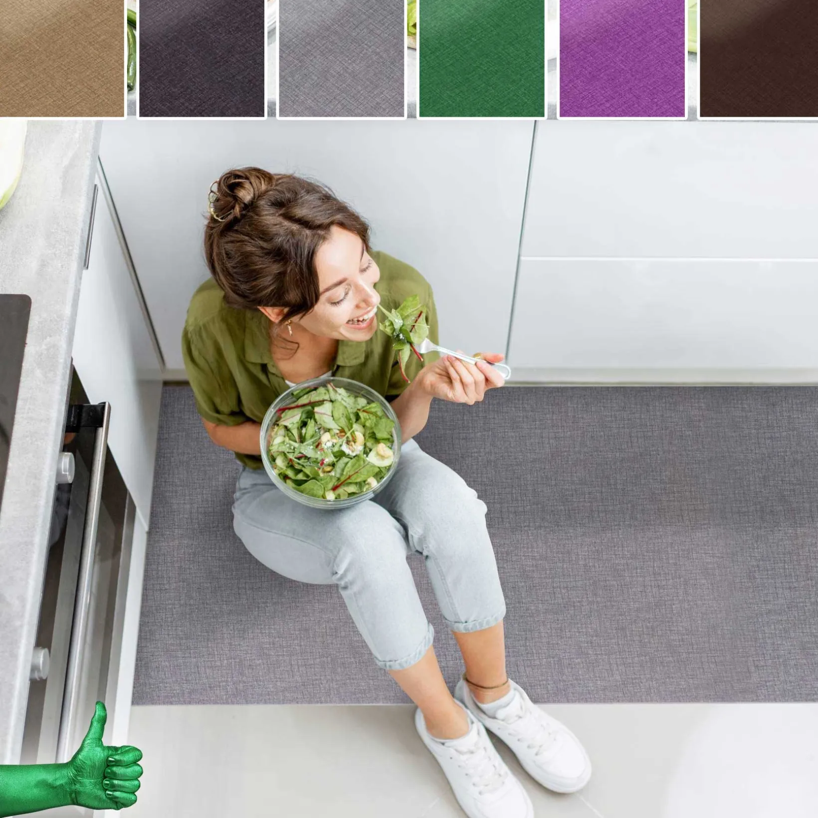 Küchenläufer Küchenteppich Läufer Flur Teppichläufer Uni Braun Breite 67cm in Meter