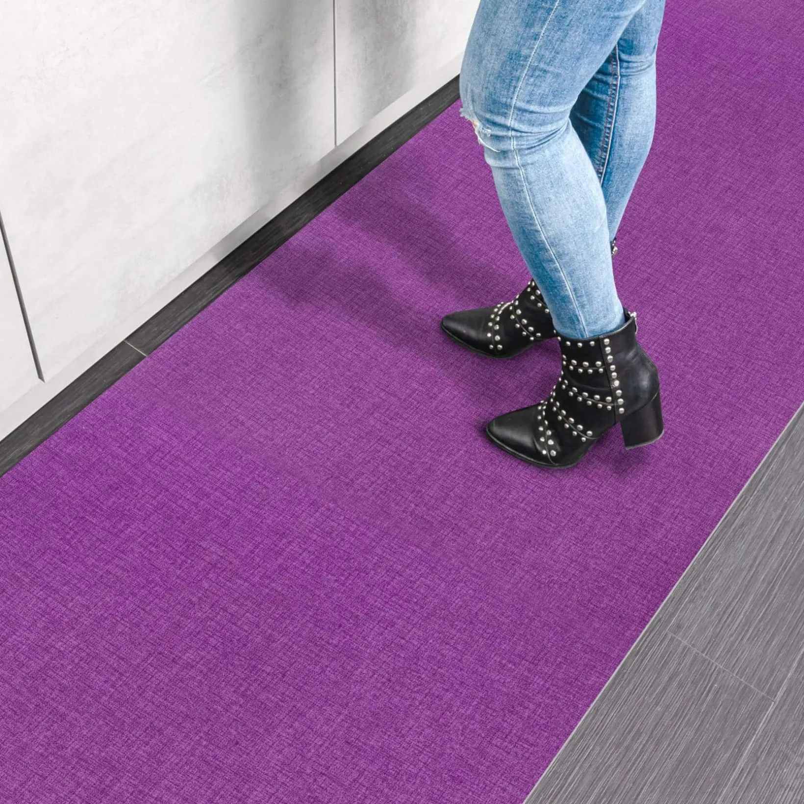 Küchenläufer Küchenteppich Läufer Flur Teppichläufer Uni Braun Breite 67cm in Meter