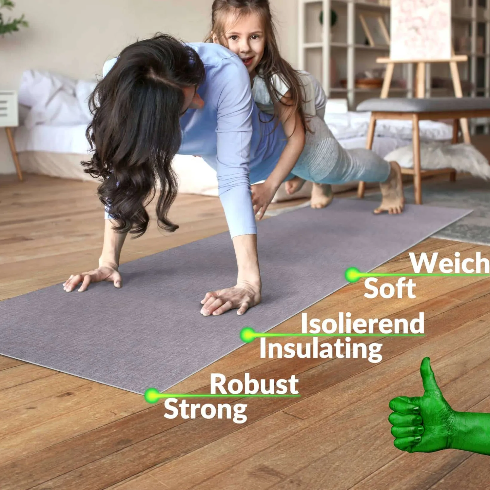 Küchenläufer Küchenteppich Läufer Flur Teppichläufer Uni Braun Breite 67cm in Meter