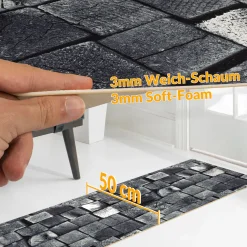 Küchenläufer Küchenteppich Läufer Flur Teppichläufer rutschfest Holz Anthrazit