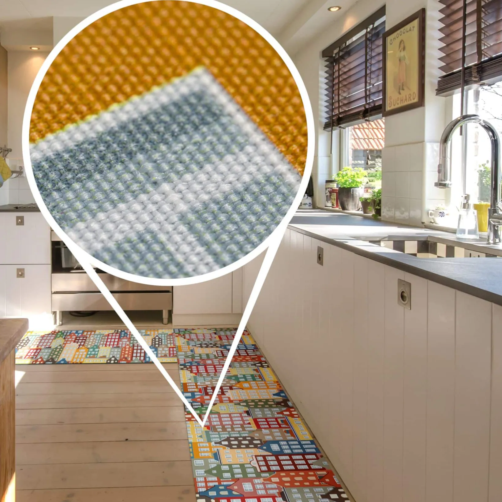 Küchenläufer Küchenteppich Läufer Flur Teppichläufer Sprinty Amsterdam Mehrfarbig 50cm Breit