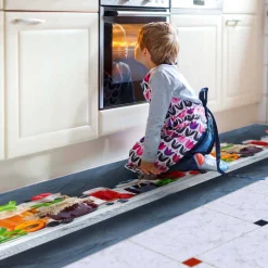 Küchenläufer Küchenteppich Läufer Flur Teppichläufer Skyline Blau 50cm Breit