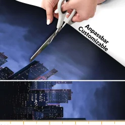 Küchenläufer Küchenteppich Läufer Flur Teppichläufer Skyline Blau 50cm Breit
