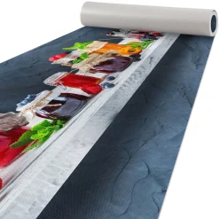 Küchenläufer Küchenteppich Läufer Flur Teppichläufer Skyline Blau 50cm Breit