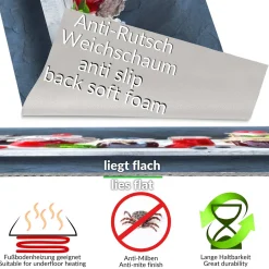 Küchenläufer Küchenteppich Läufer Flur Teppichläufer Skyline Blau 50cm Breit