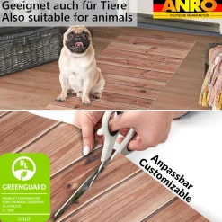 Küchenläufer Küchenteppich Läufer Flur Teppichläufer rutschfest Holz Grau