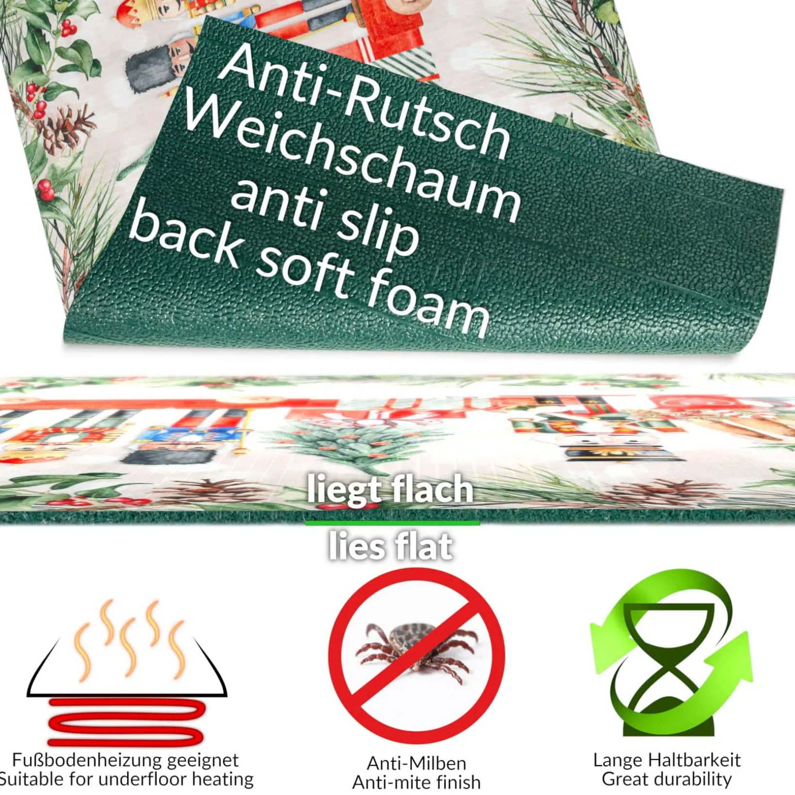 Küchenläufer Küchenteppich Läufer Flur Teppichläufer Sprinty Nussknacker 52cm Breite
