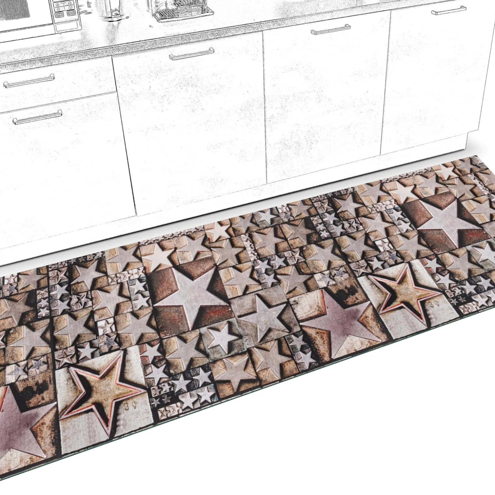 Küchenläufer Küchenteppich Läufer Flur Teppichläufer Sprinty Star 52cm Breite
