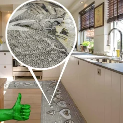 Küchenläufer Küchenteppich Läufer Flur Teppichläufer Sprinty Mama Grau 50cm Breit