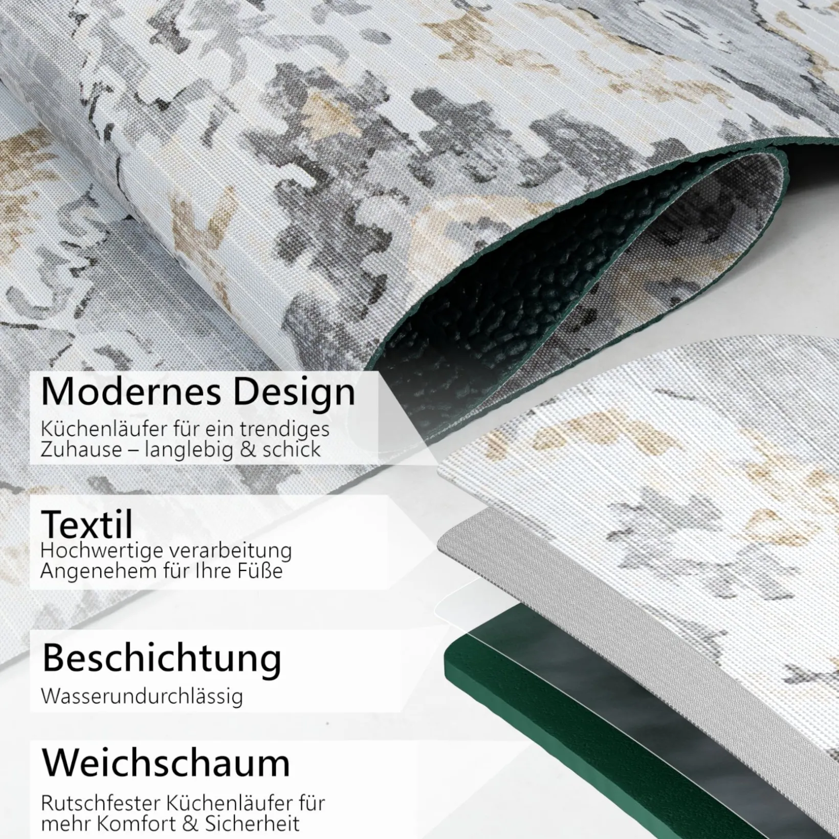 Küchenläufer Küchenteppich Läufer Flur Teppichläufer Sprinty Ofelia Lilla 50cm Breit