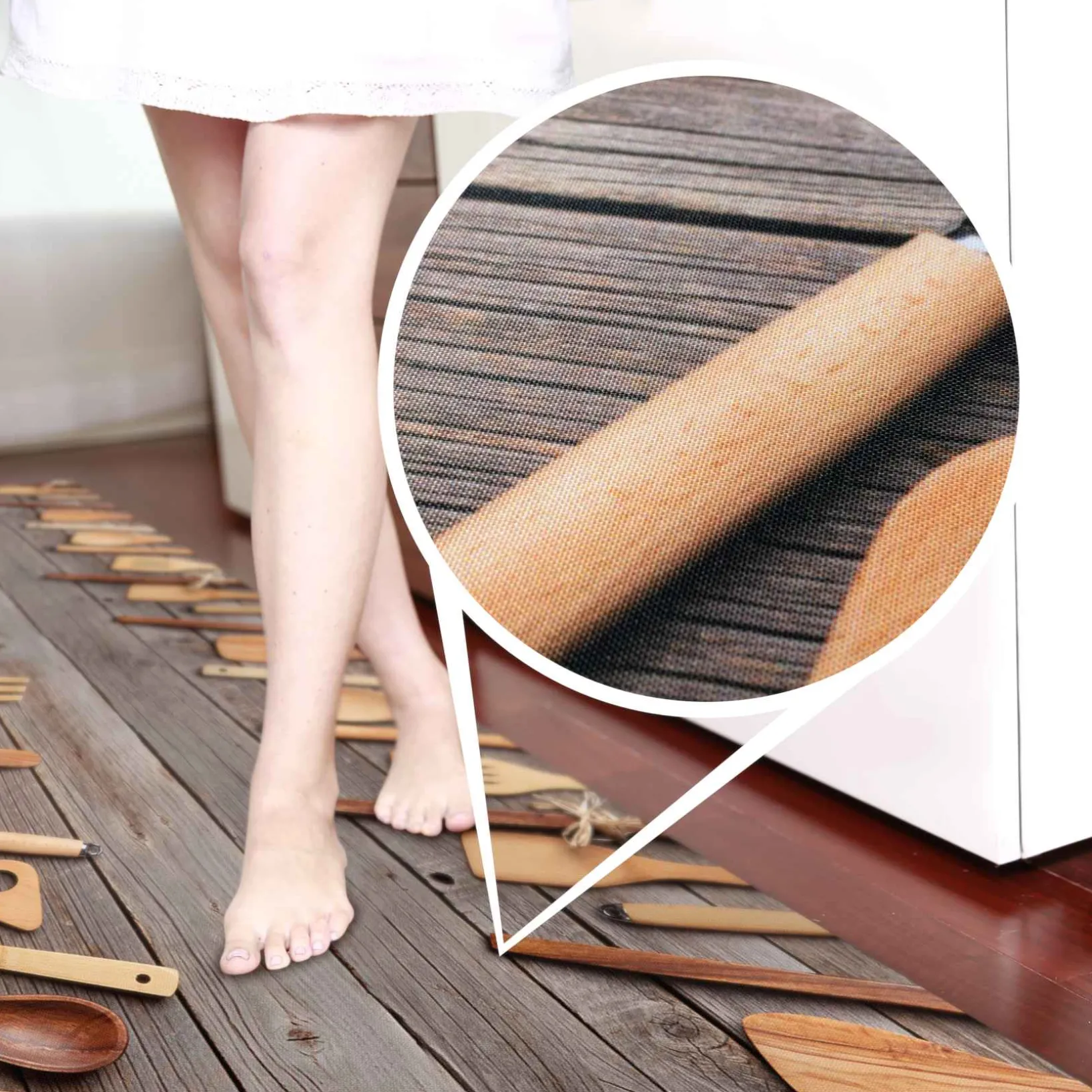 Küchenläufer Küchenteppich Läufer Flur Teppichläufer Holz Dielen Braun 50cm Breit