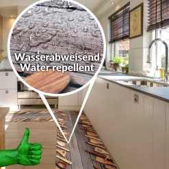 Küchenläufer Küchenteppich Läufer Flur Teppichläufer Holz Dielen Braun 50cm Breit