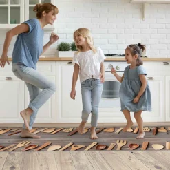 Küchenläufer Küchenteppich Läufer Flur Teppichläufer Holz Dielen Braun 50cm Breit