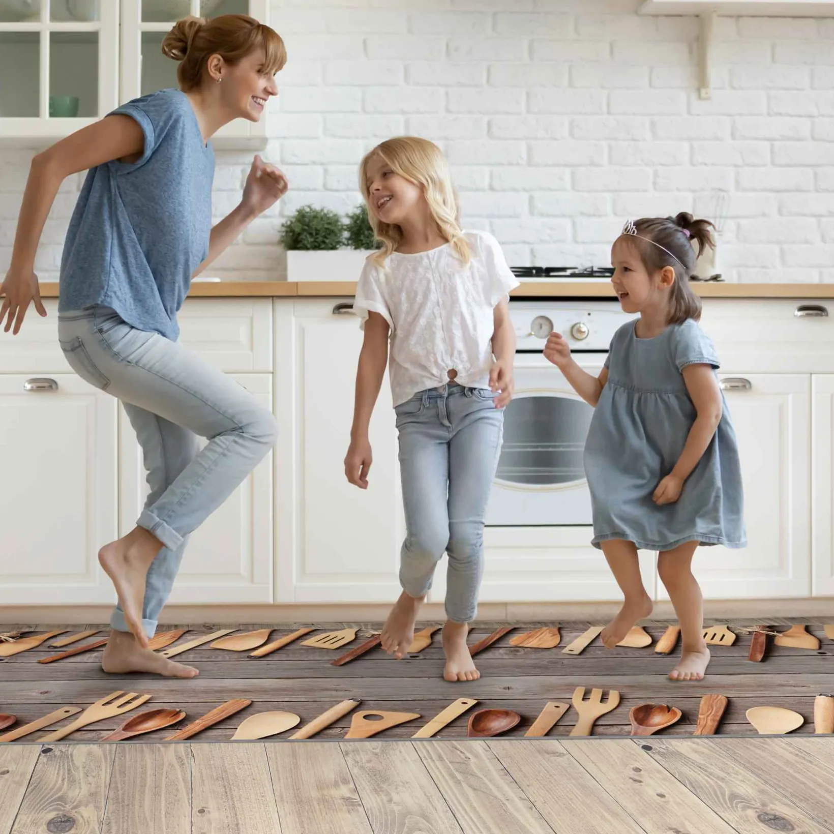 Küchenläufer Küchenteppich Läufer Flur Teppichläufer Holz Dielen Braun 50cm Breit