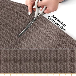 Küchenläufer Küchenteppich Läufer Flur Premium 3-Schicht Flechtoptik Braun