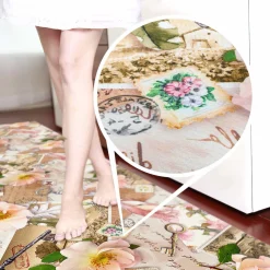 Küchenläufer Küchenteppich Läufer Flur Teppichläufer Vintage Beige 80cm Breit