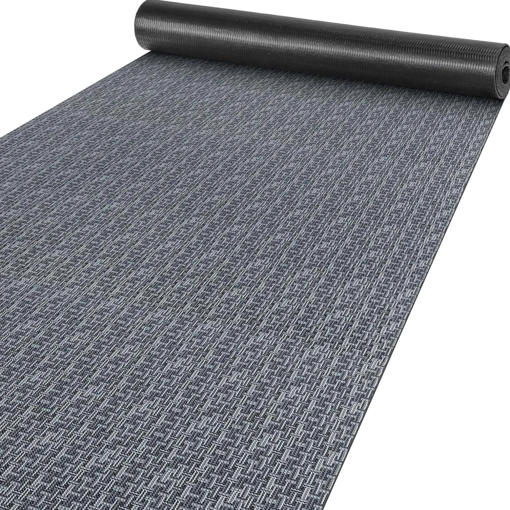 Küchenläufer Küchenteppich Läufer Flur 3-Schicht Premium Flechtoptik Grau