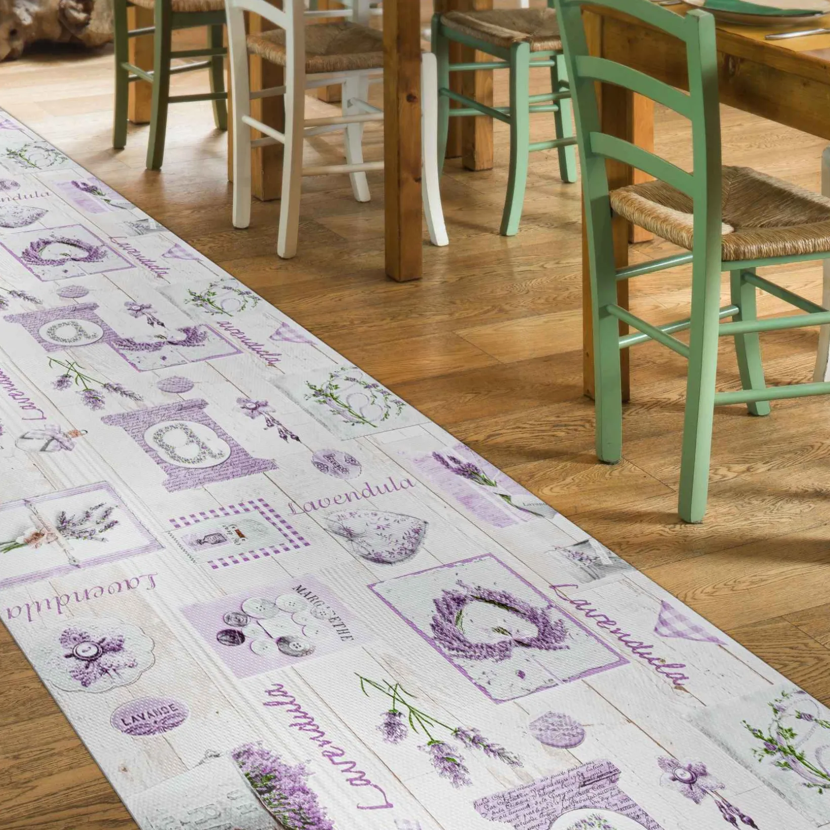 Küchenläufer Lavendula Teppichläufer pflegeleicht rutschfest abwaschbar Küchenteppich
