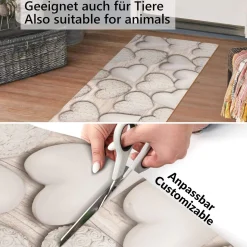 Küchenläufer PVC rutschfest abwaschbar Home Sweet Home Beige 50cm Breit