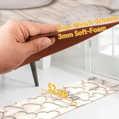 Küchenläufer PVC rutschfest abwaschbar Home Sweet Home Beige 50cm Breit