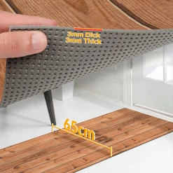 Küchenläufer Teppich Läufer Flurteppich waschbar rutschfest Holzoptik Braun Breite 65cm