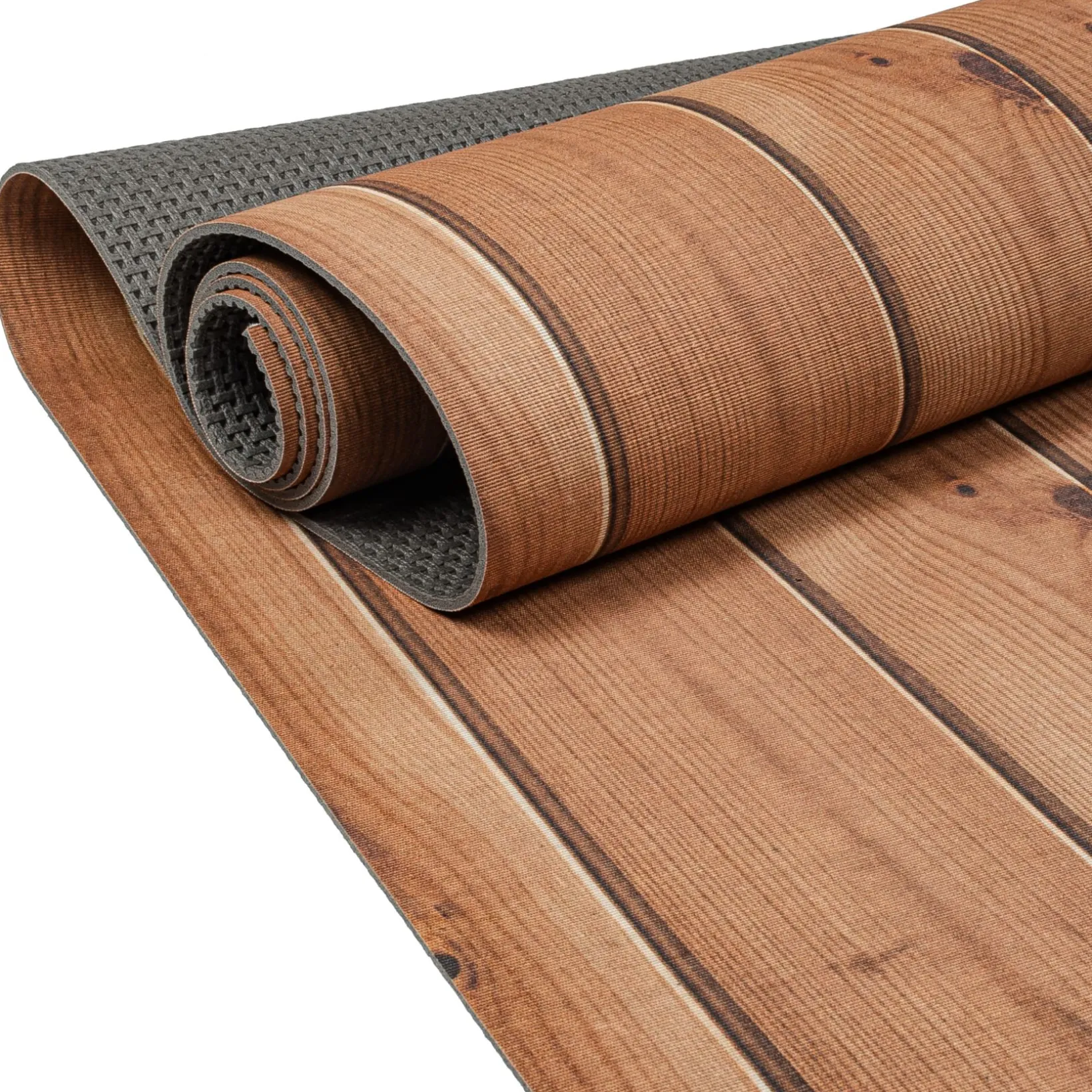Küchenläufer Teppich Läufer Flurteppich waschbar rutschfest Holzoptik Braun Breite 65cm