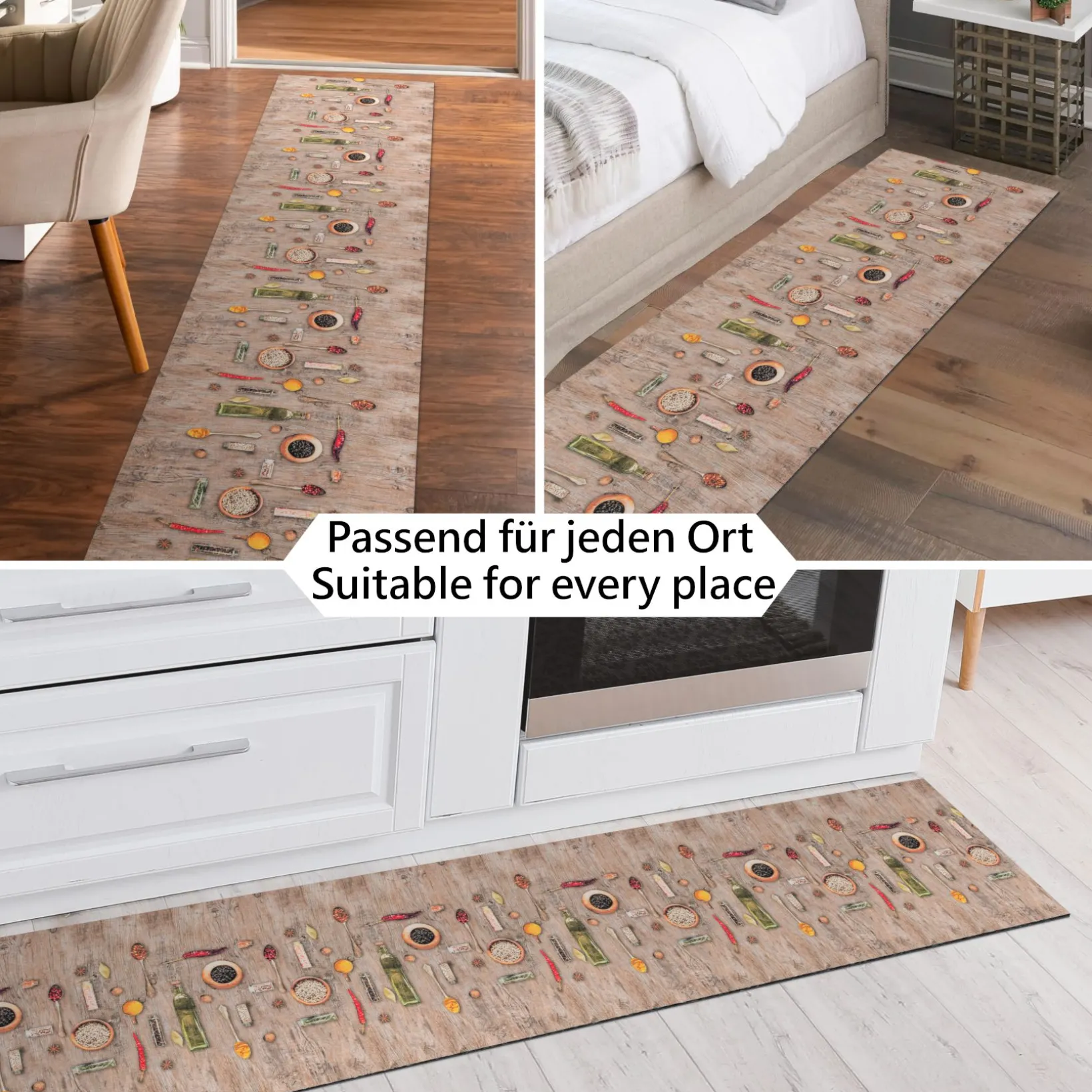 Küchenläufer Teppich Läufer Flurteppich waschbar rutschfest Spicy Breite 65cm
