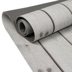 Küchenläufer Teppich Läufer Flurteppich waschbar rutschfest Holzoptik Grau Breite 65cm