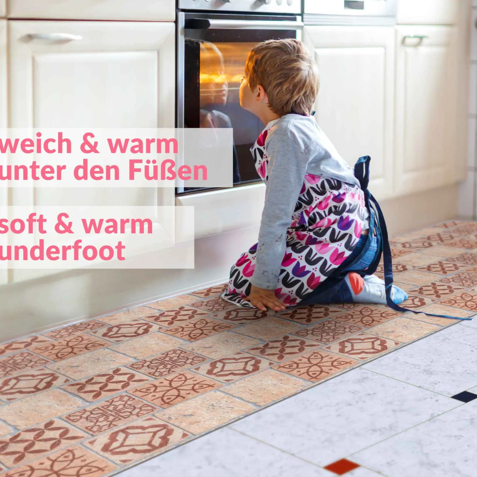 Küchenläufer Teppichläufer Flur Läufer Braune Fliesen rutschfest Breite 65cm