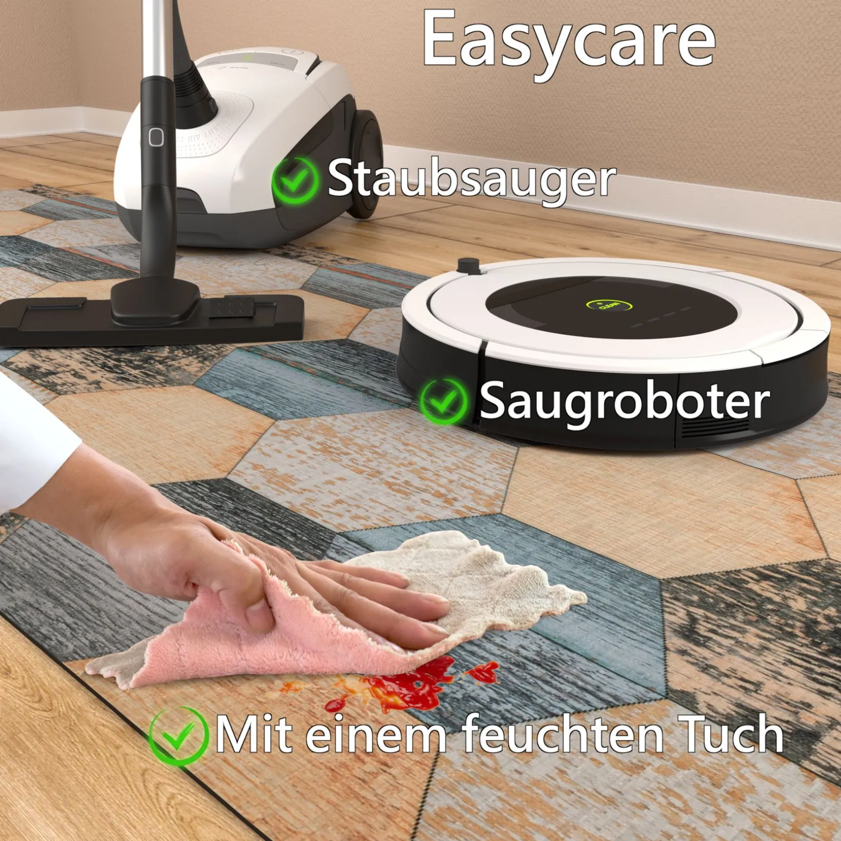 Küchenläufer Teppich Läufer Flurteppich waschbar rutschfest Modern Breite 65cm