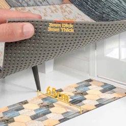 Küchenläufer Teppich Läufer Flurteppich waschbar rutschfest Modern Breite 65cm