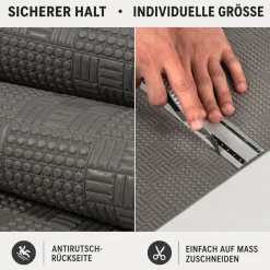 Küchenläufer Teppichläufer Flur Läufer abwaschbar Küchenteppich rutschfest Holz Grau