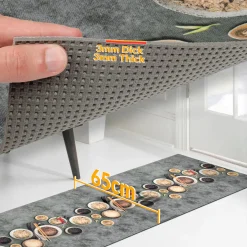 Küchenläufer Teppich Läufer Flurteppich waschbar rutschfest Gewürze Breite 65cm