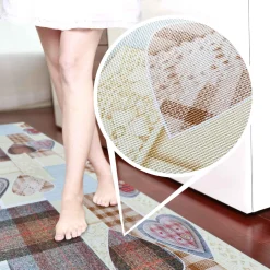 Küchenläufer Teppichläufer Karo Herz Beige rutschfest Läufer abwaschbar | 50cm Breit