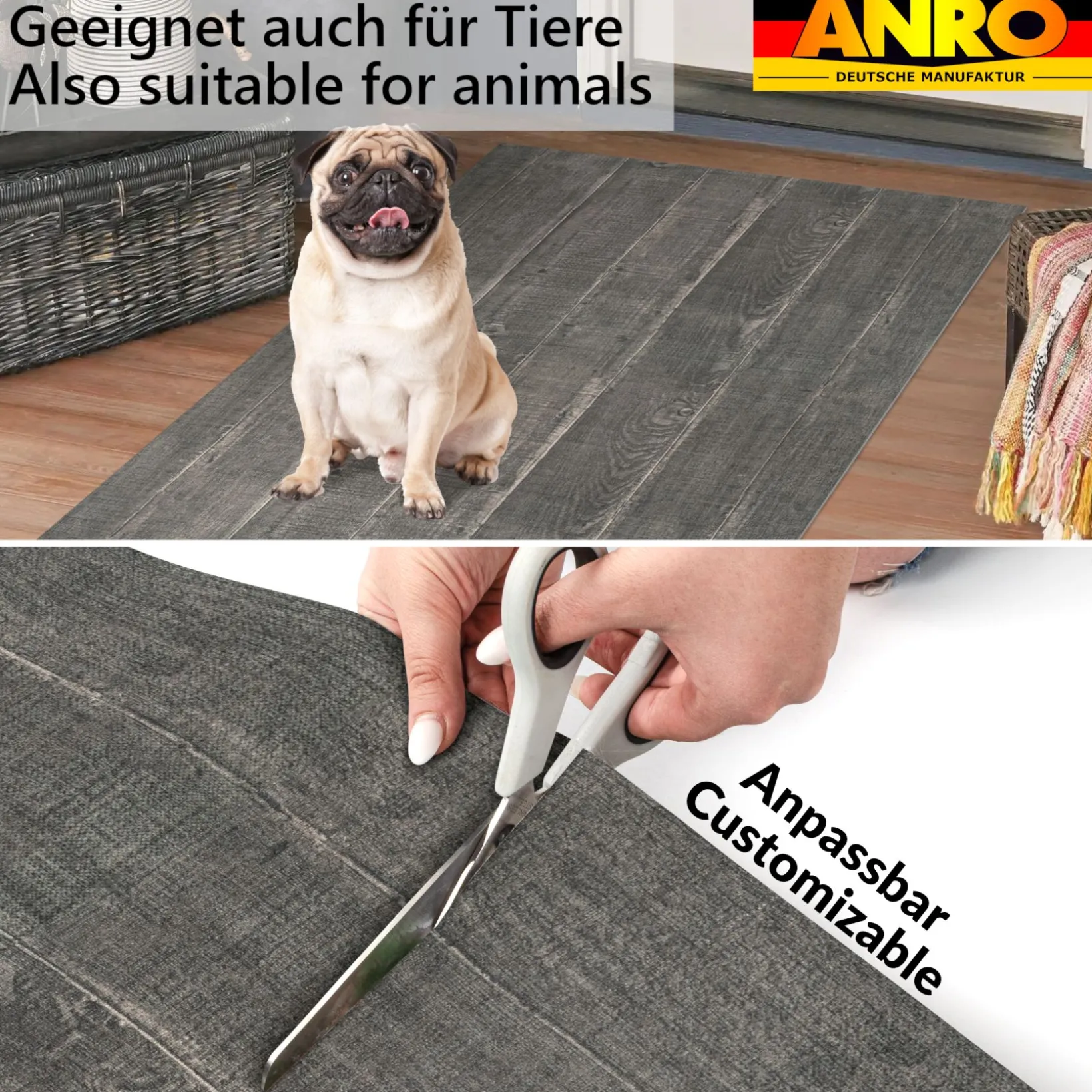 Küchenläufer Teppich Läufer Küchenteppich abwaschbar rutschfest Holzbrett