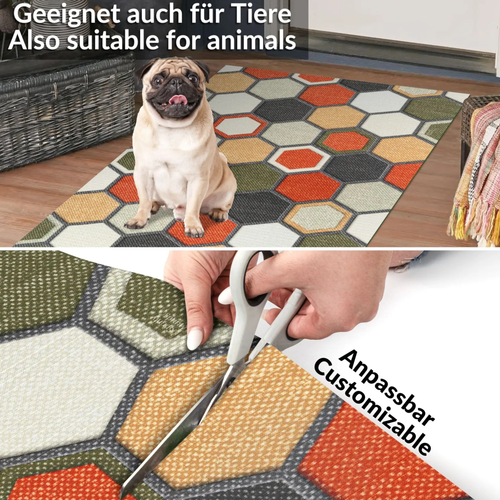 Küchenläufer Teppichläufer Läufer Flur Küchenteppich rutschfest pflegeleicht Elandra Breite 52cm