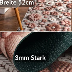 Küchenläufer Teppichläufer Läufer Flur Küchenteppich rutschfest pflegeleicht Novara Breite 52cm