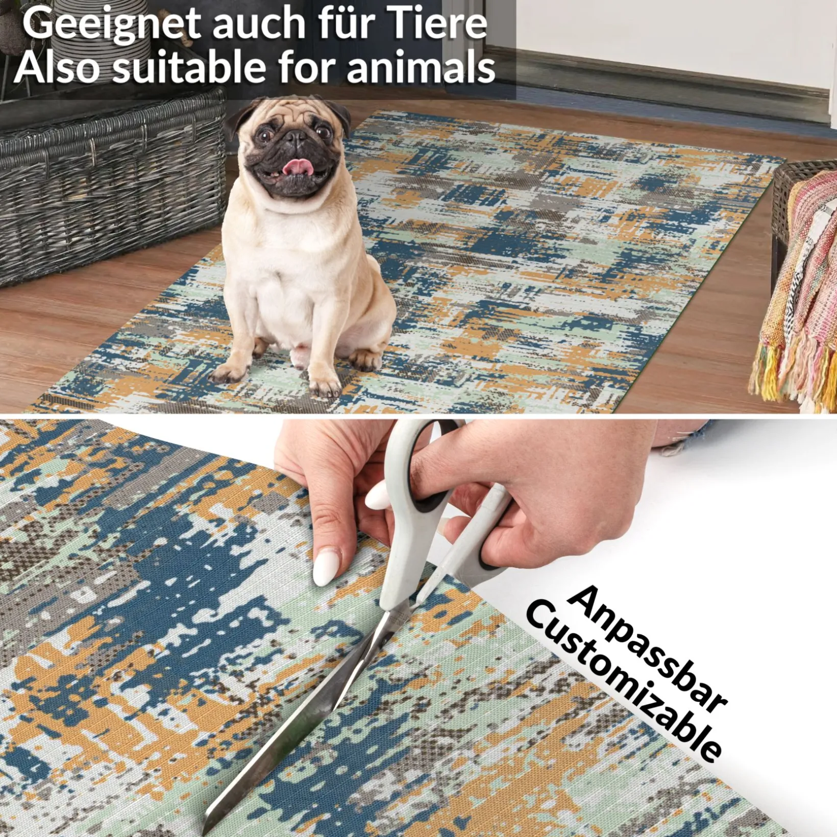 Küchenläufer Teppichläufer Läufer Flur Küchenteppich rutschfest pflegeleicht Ruvina Breite 52cm