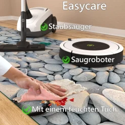 Küchenläufer Teppichläufer Steine Bunt pflegeleicht rutschfest abwaschbar Läufer Flur