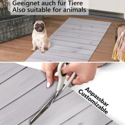 Küchenläufer waschbar Küchenteppich rutschfest Sprinty Holz Grau 52cm Breite