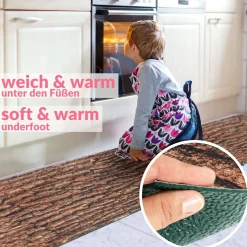 Küchenläufer waschbar Küchenteppich rutschfest Sprinty Baumrinde 52cm Breite