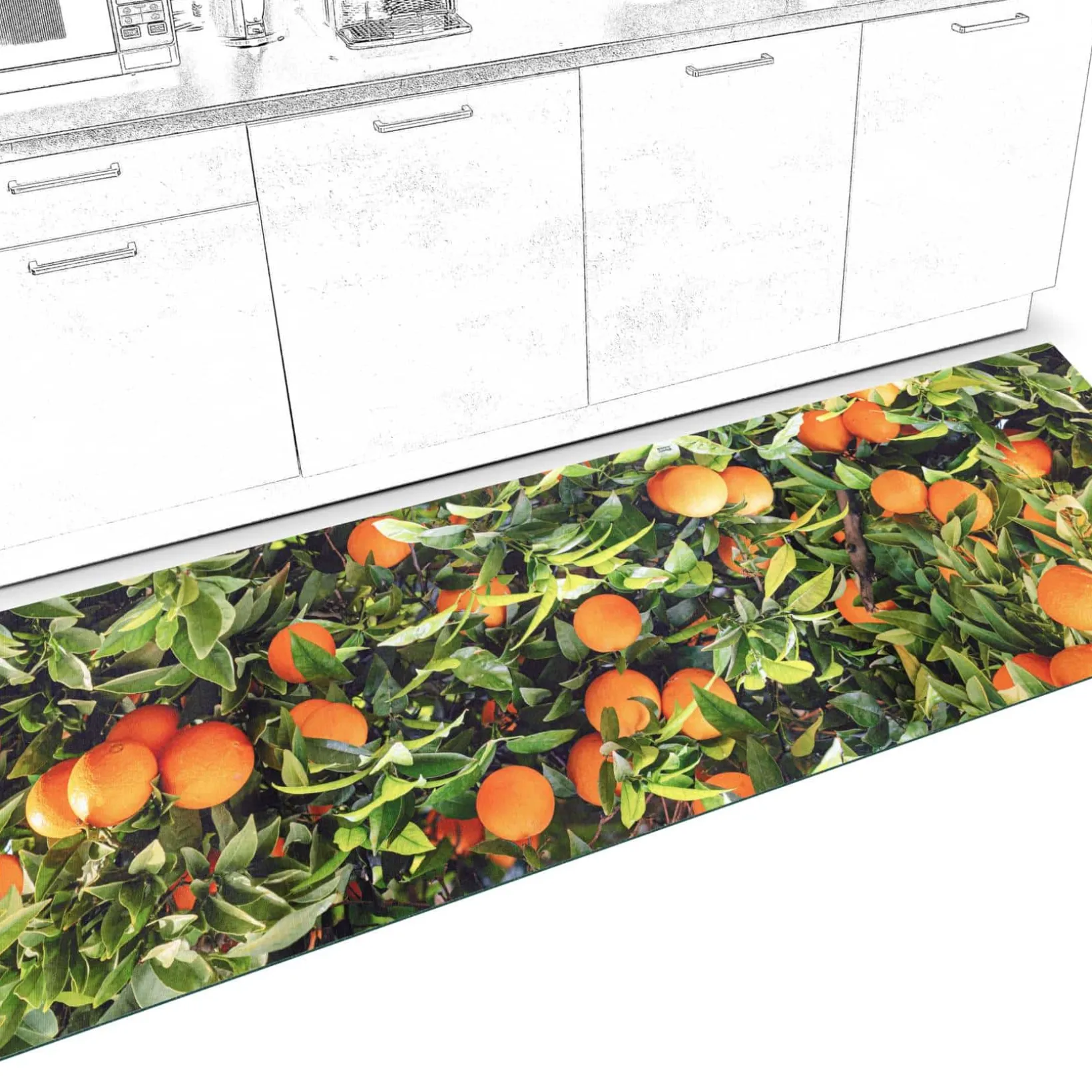 Küchenläufer waschbar Küchenteppich rutschfest Sprinty Orangen 52cm Breite