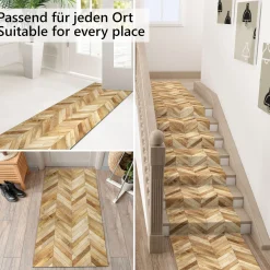 Küchenläufer waschbar Küchenteppich rutschfest Sprinty Parkett 52cm Breite