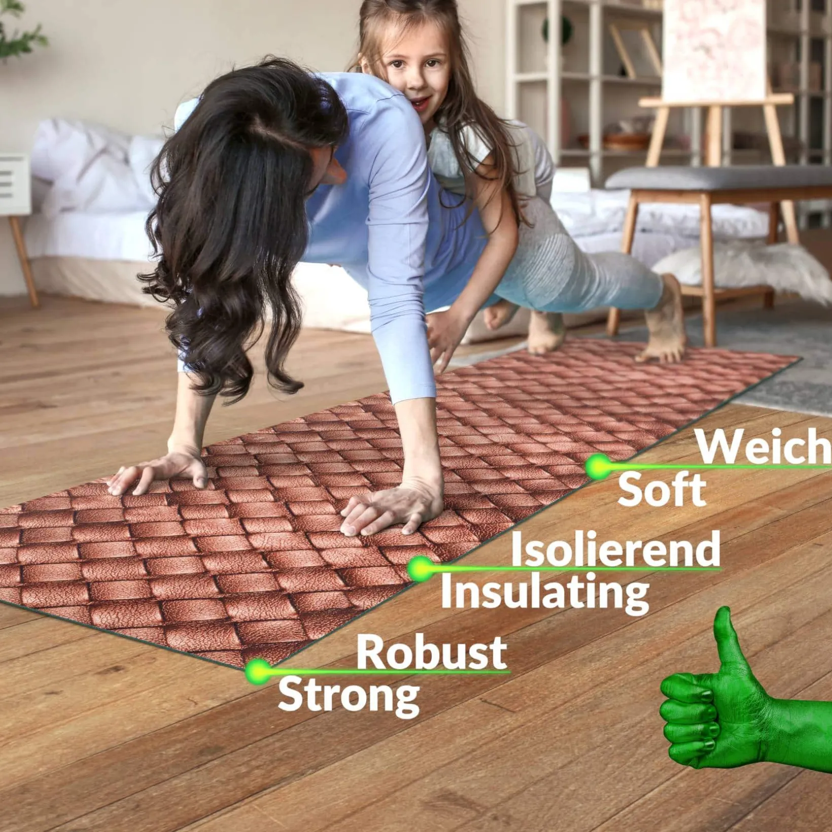 Küchenläufer waschbar Küchenteppich rutschfest Sprinty Leder 52cm Breite